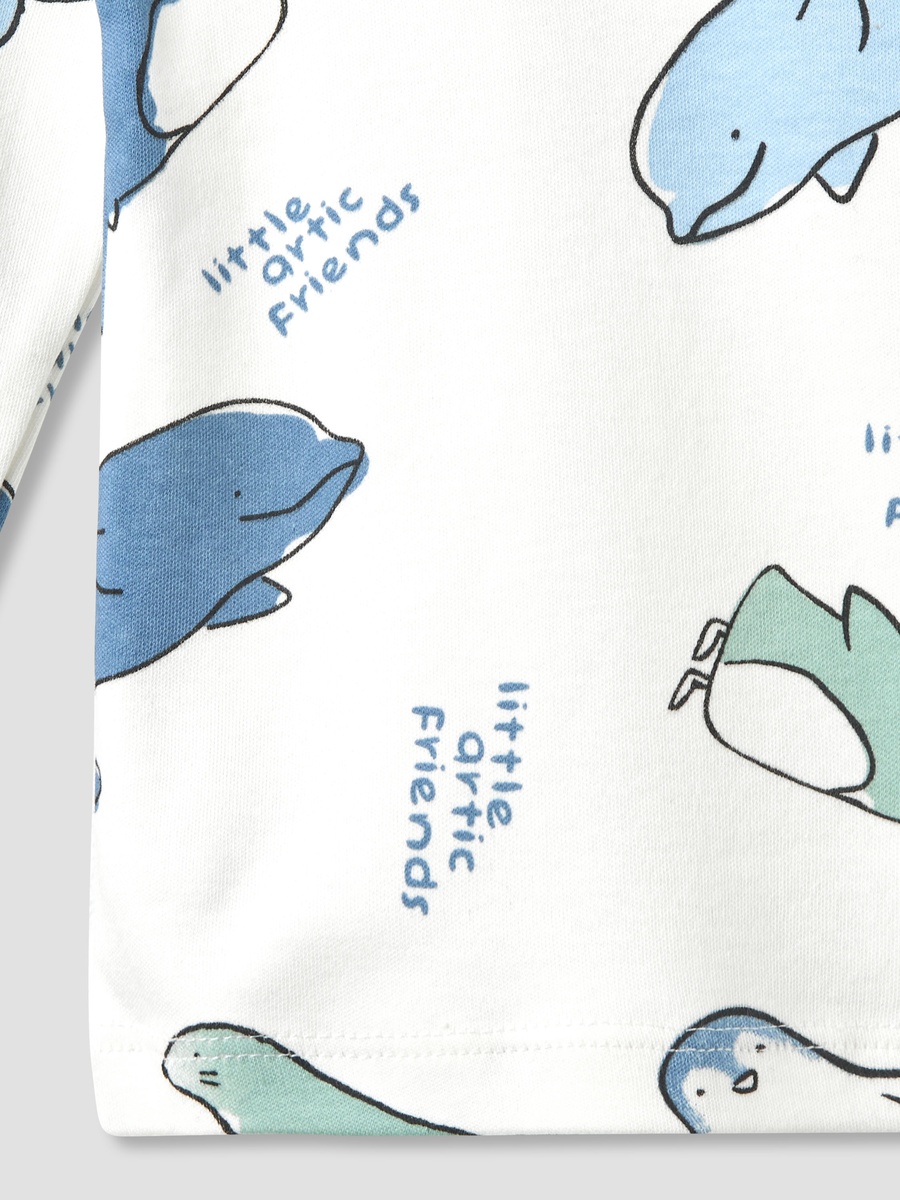 Pack of 3 - Cotton Crew Neck Long Sleeves Pyjama Set with Print