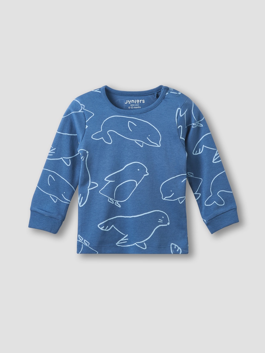 Pack of 3 - Cotton Crew Neck Long Sleeves Pyjama Set with Print