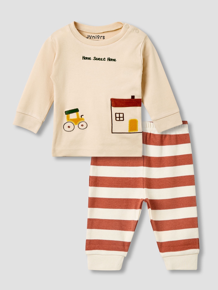 Cotton Pyjama Set with Embroidery