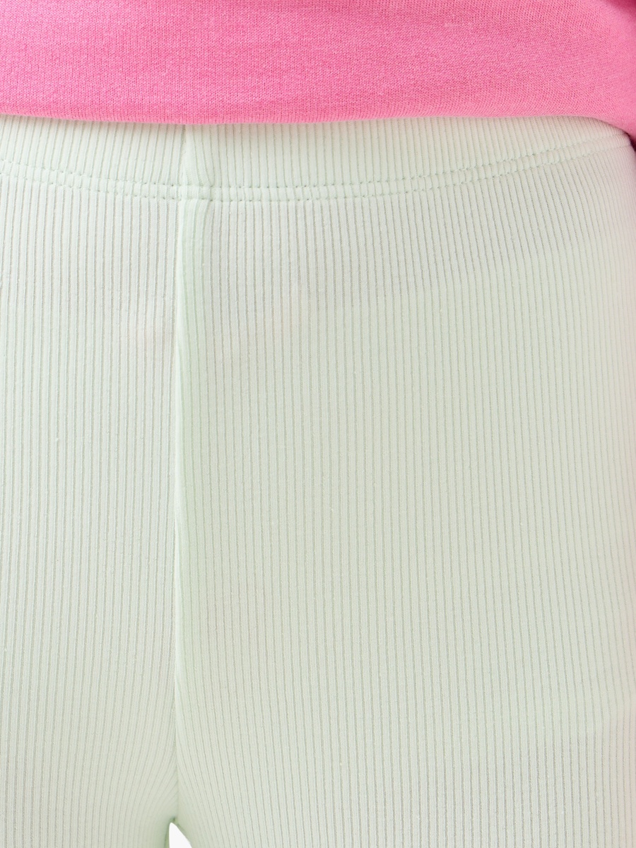 Leggings with Ribbed Texture and Elastic Waist
