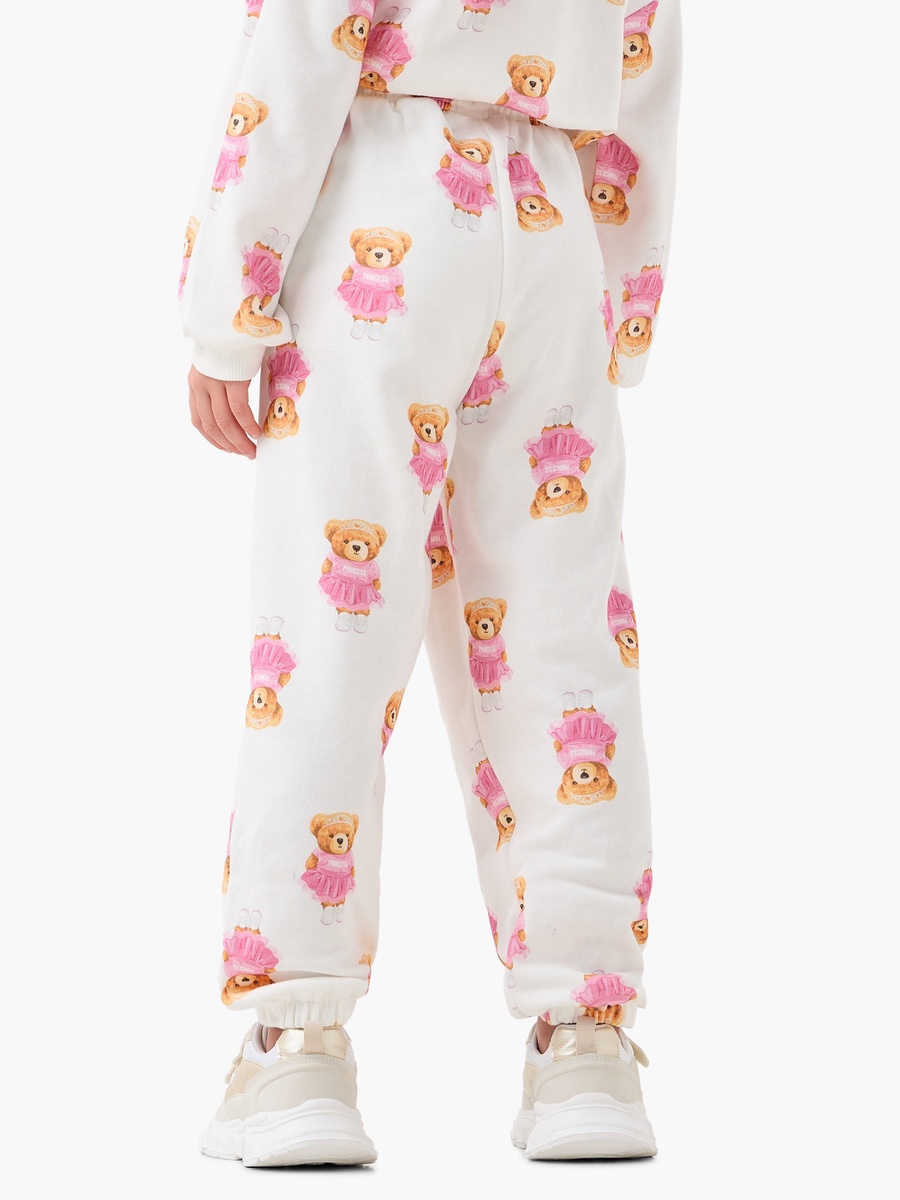 Cotton Joggers with Teddy Bear Print