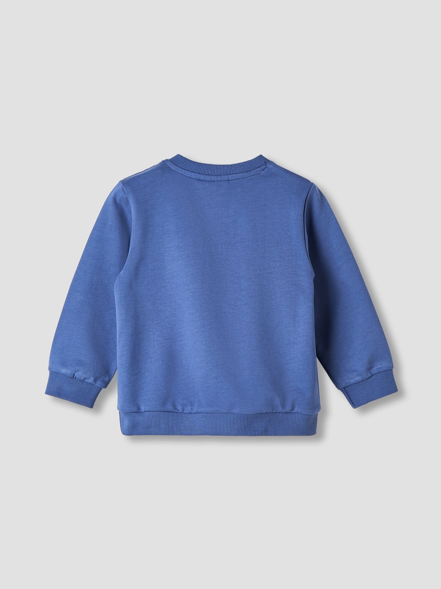 Cotton Crew Neck Sweatshirt with Police Car Print