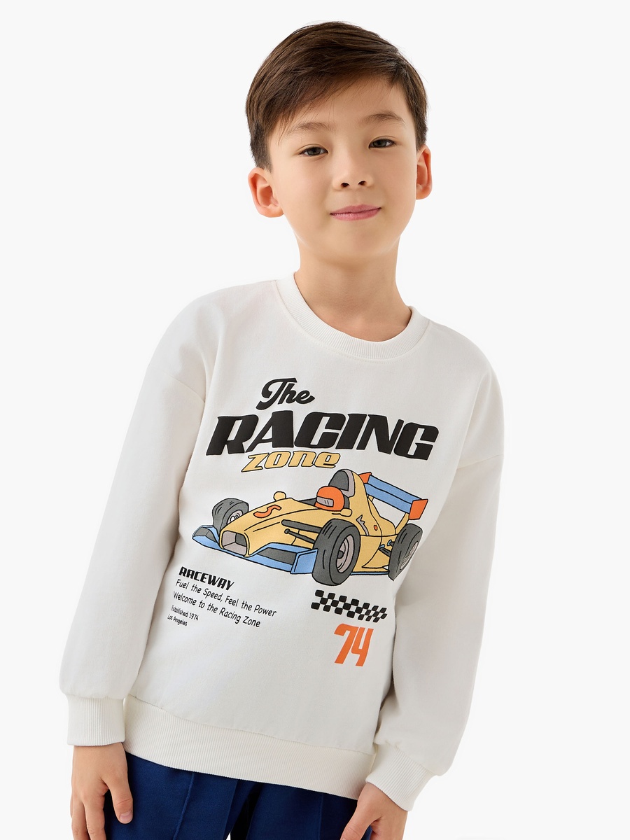 Cotton Crew Neck Sweatshirt with Print