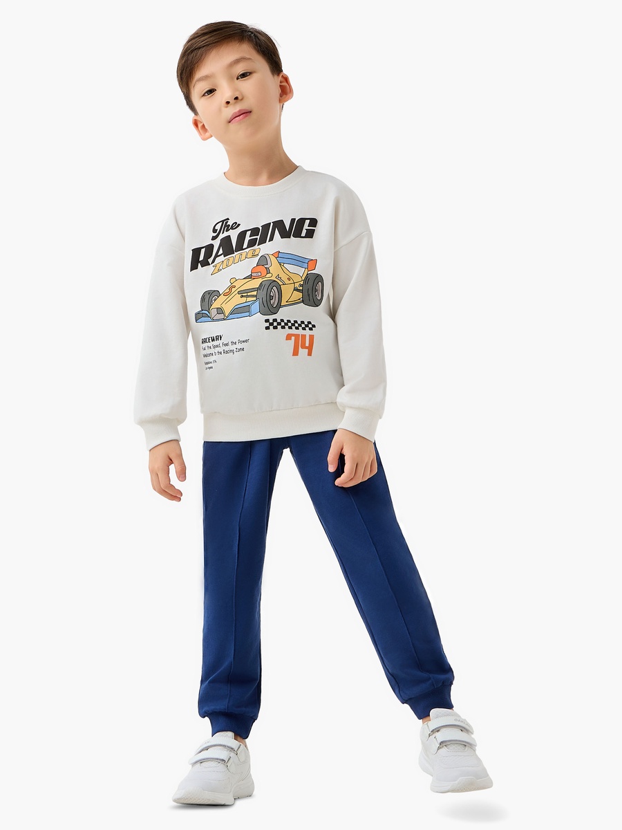 Cotton Crew Neck Sweatshirt with Print