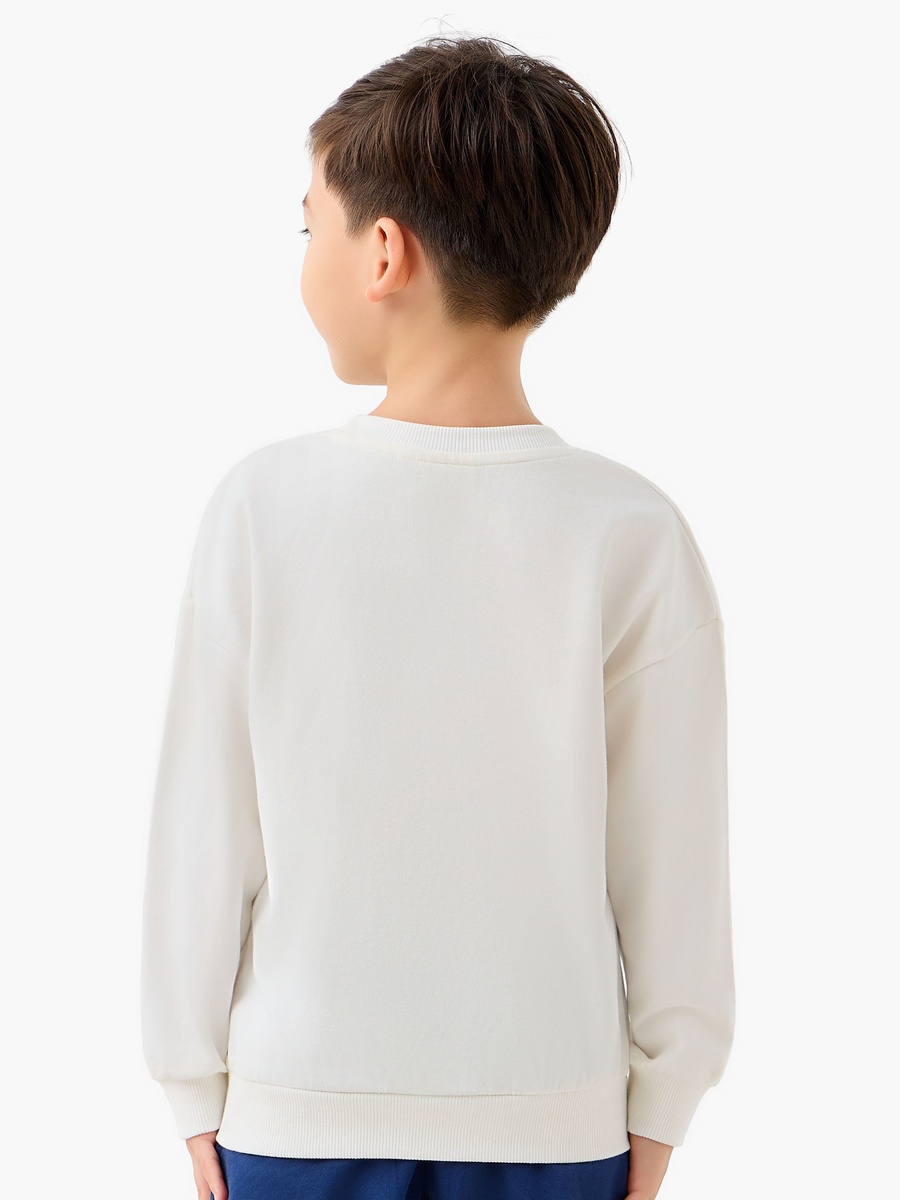 Cotton Crew Neck Sweatshirt with Print