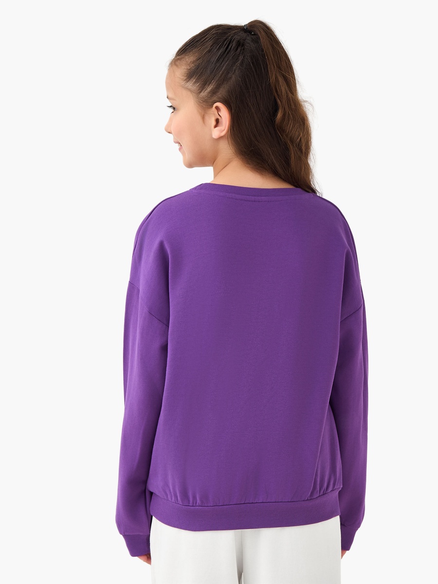 Sequin Embellished Sweatshirt with Long Sleeves