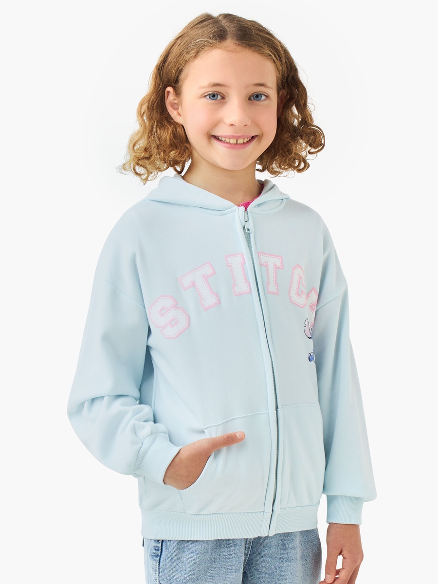 Hooded Sweatshirt with Stitch Print