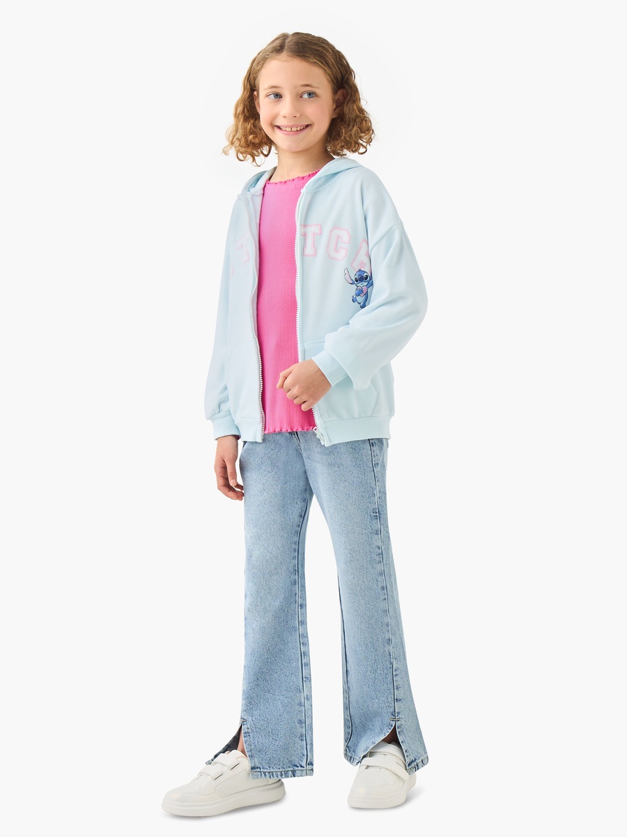 Hooded Sweatshirt with Stitch Print