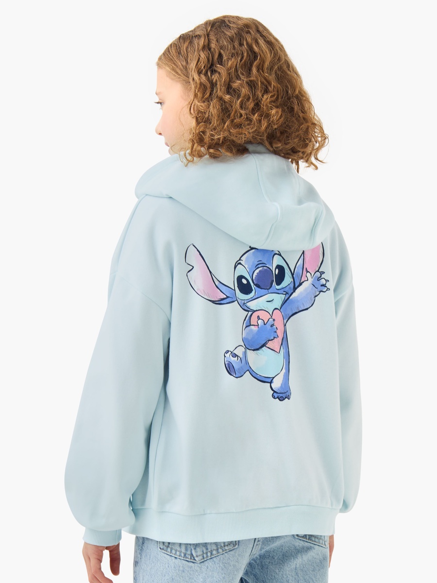 Hooded Sweatshirt with Stitch Print