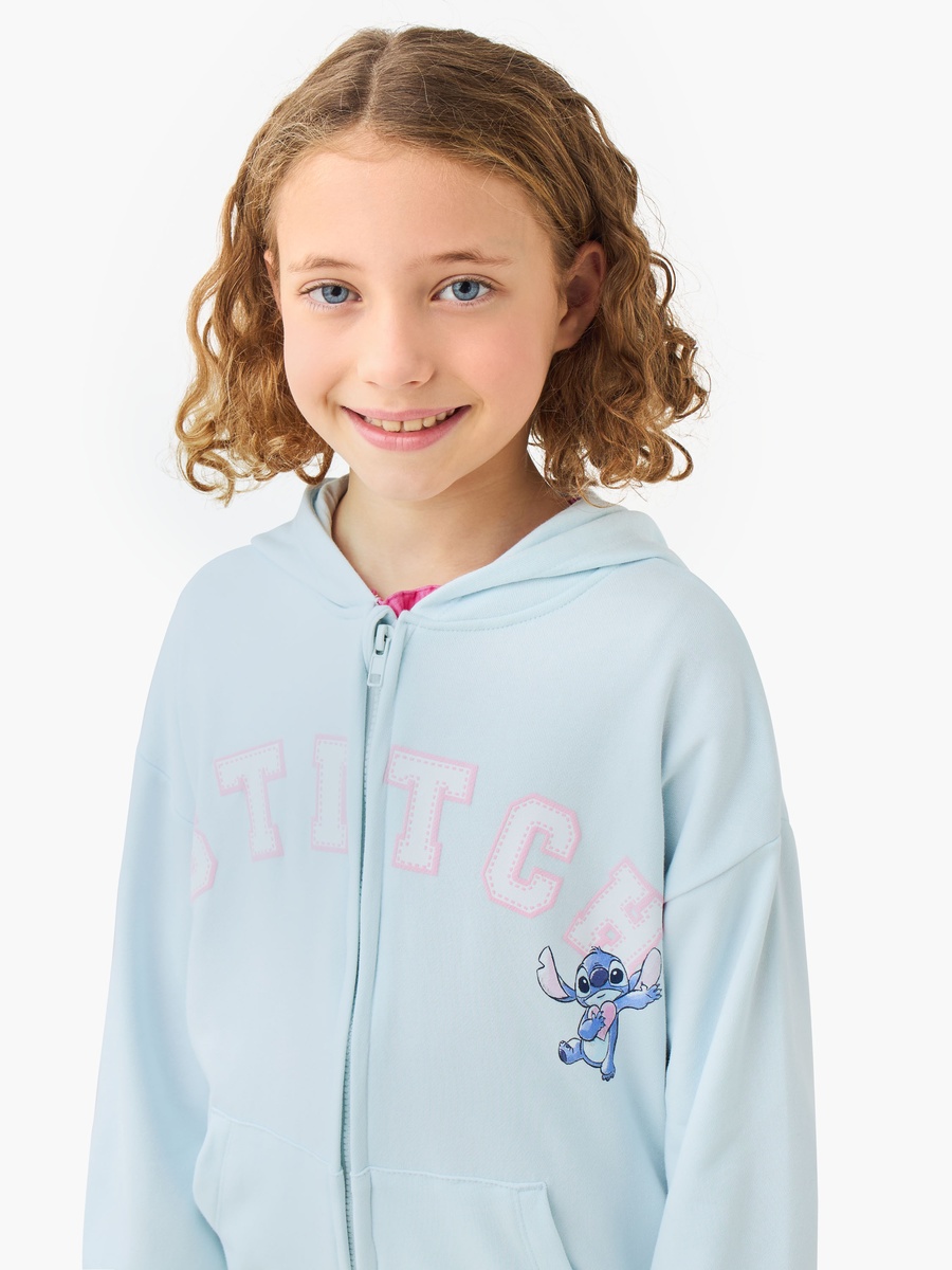 Hooded Sweatshirt with Stitch Print