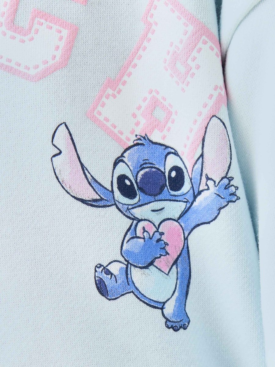 Hooded Sweatshirt with Stitch Print