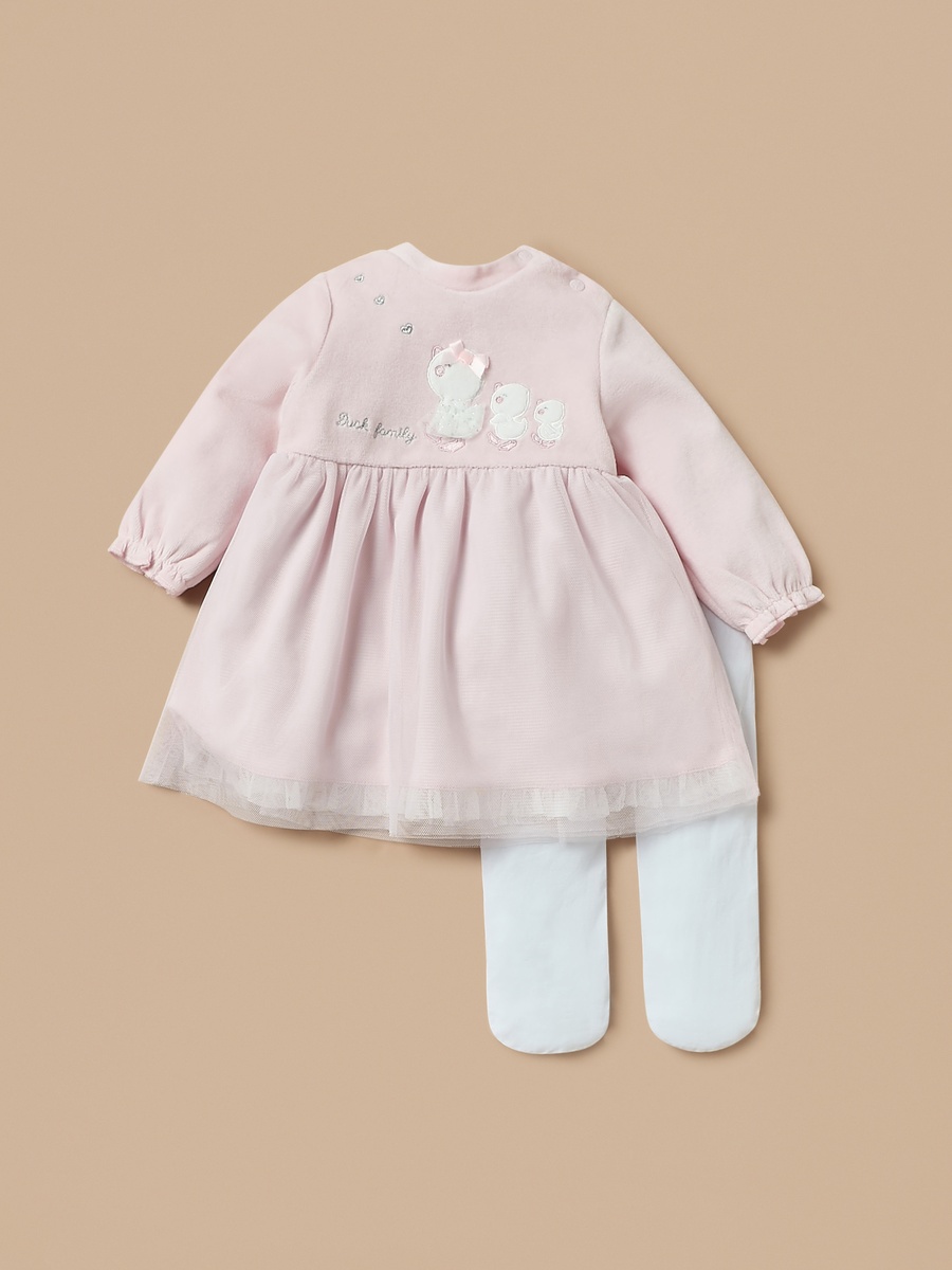 Duck Applique  A-Line Dress with Stockings