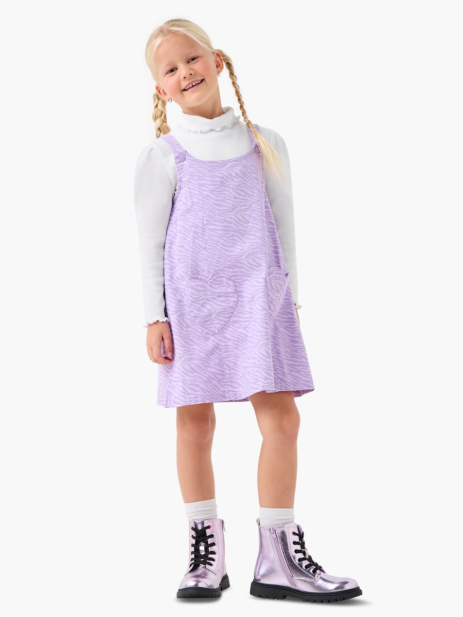 Round Neck Long Sleeves Knee Length Dress with T-Shirt