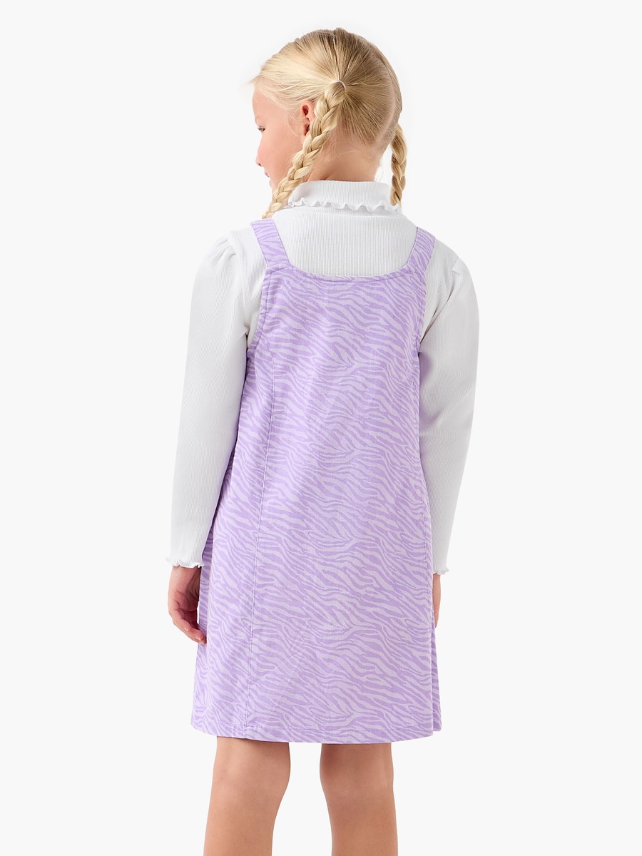 Round Neck Long Sleeves Knee Length Dress with T-Shirt