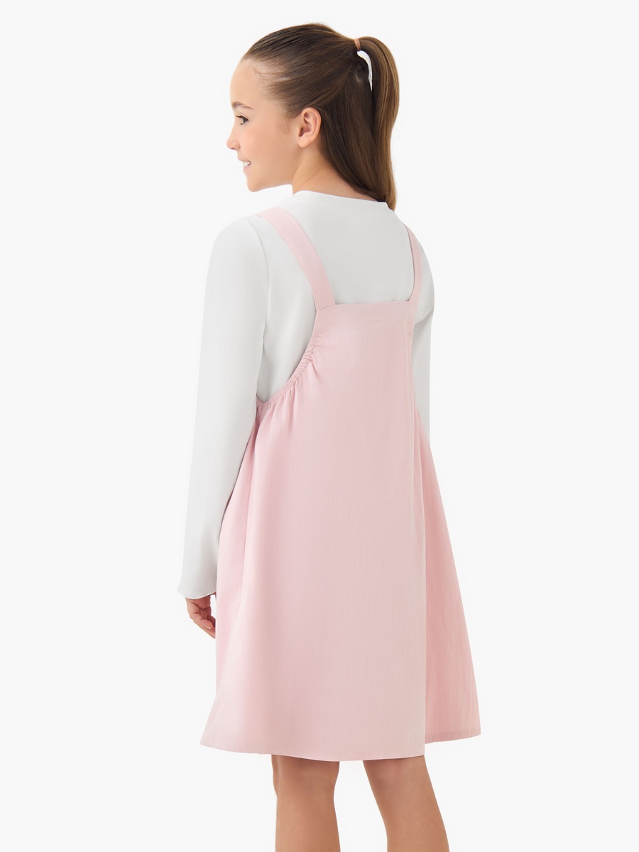Round Neck Long Sleeve Pinafore with Pockets