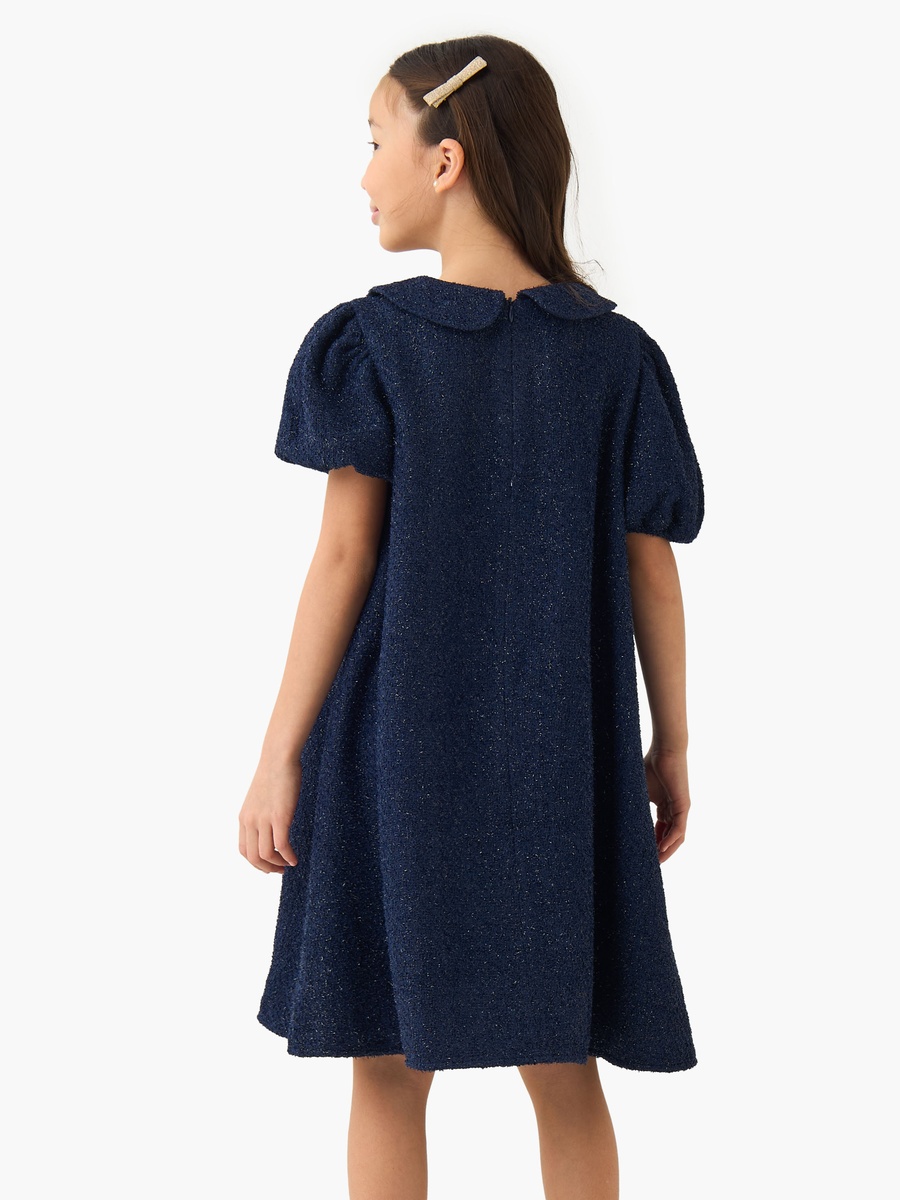 Eligo Collared Short Sleeves Knee Length Dress with Bow Detail