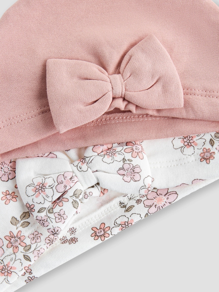Pack of 2 - Beanie with Bow Detail