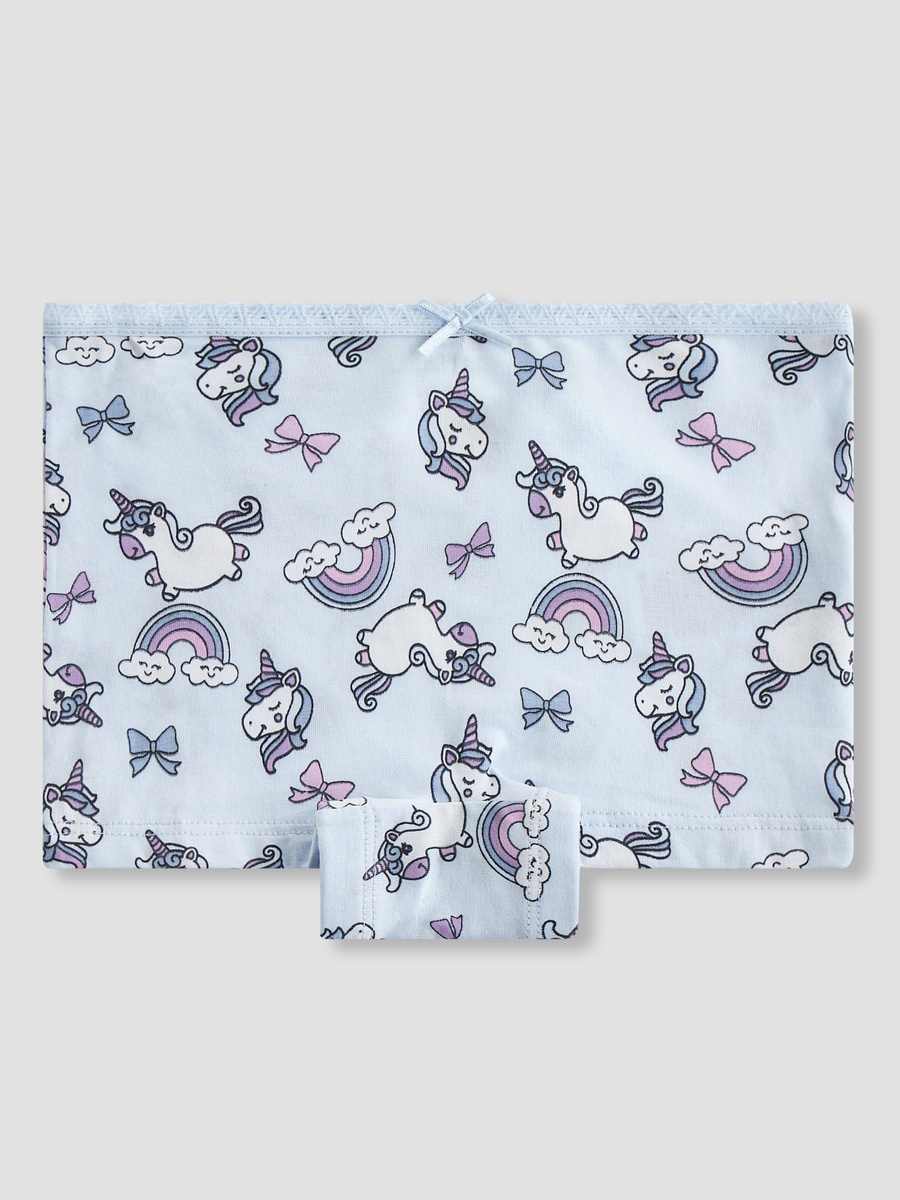 Pack of 5 Cotton Briefs with Unicorn Print