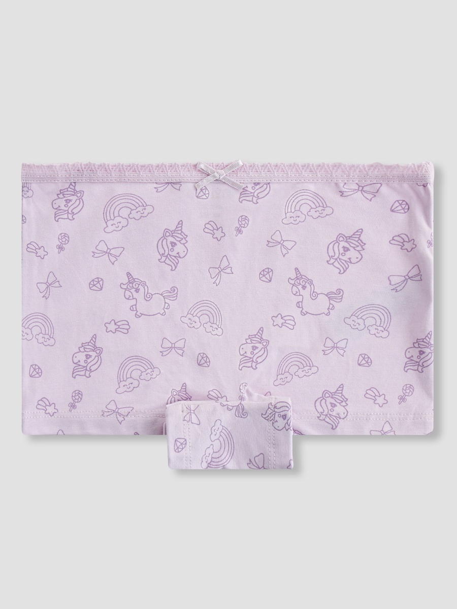 Pack of 5 Cotton Briefs with Unicorn Print
