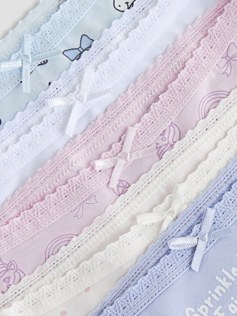 Pack of 5 Cotton Briefs with Unicorn Print