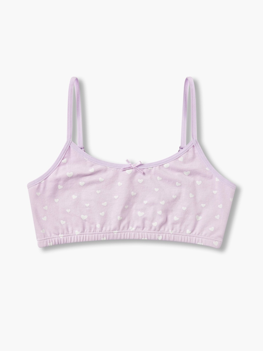 Cotton Trainer Bra with Heart Print
