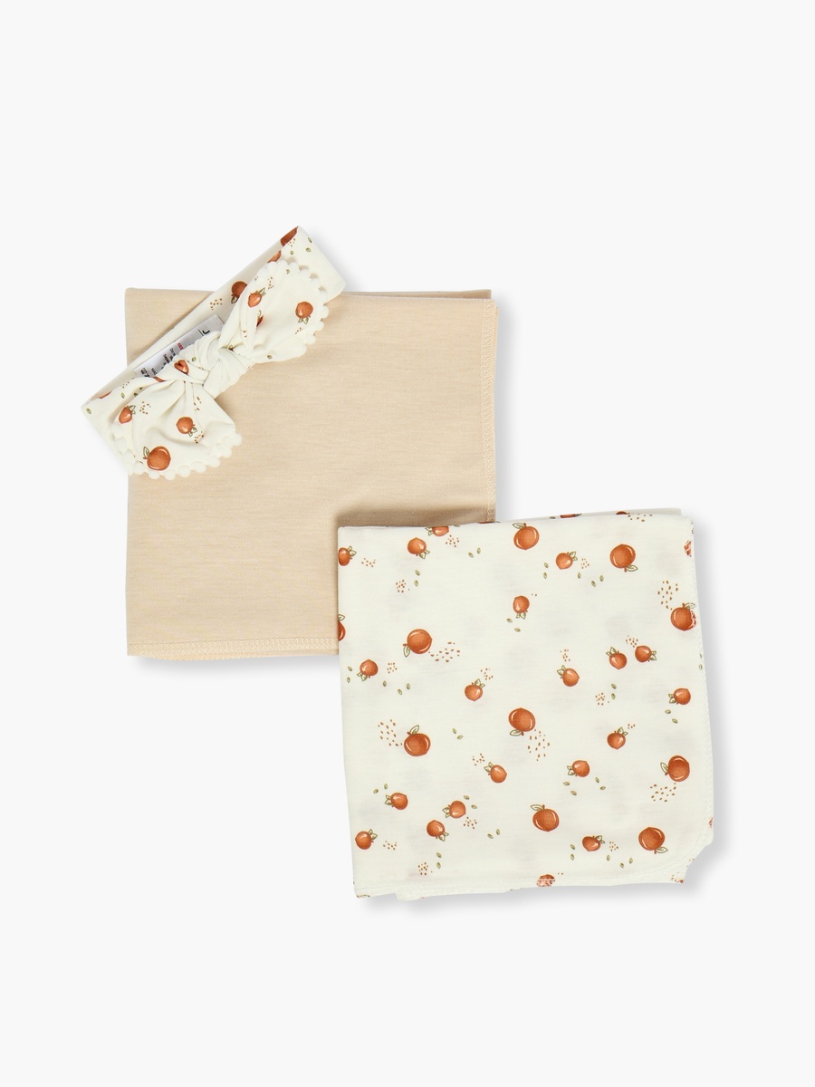 Set of 3 - Baby Swaddle with Headband - 30x30 cm