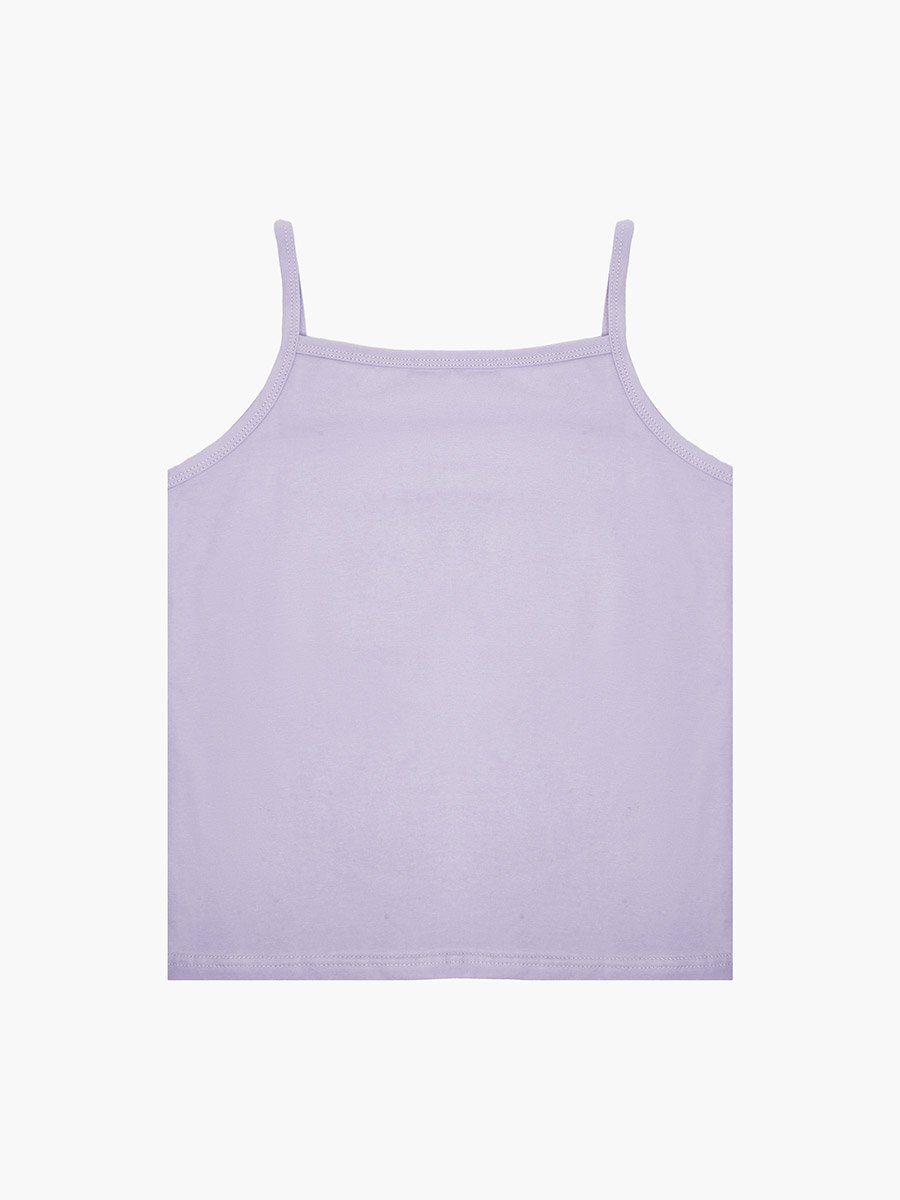 Pack of 2 - Girls Lilac Printed Cotton Vest