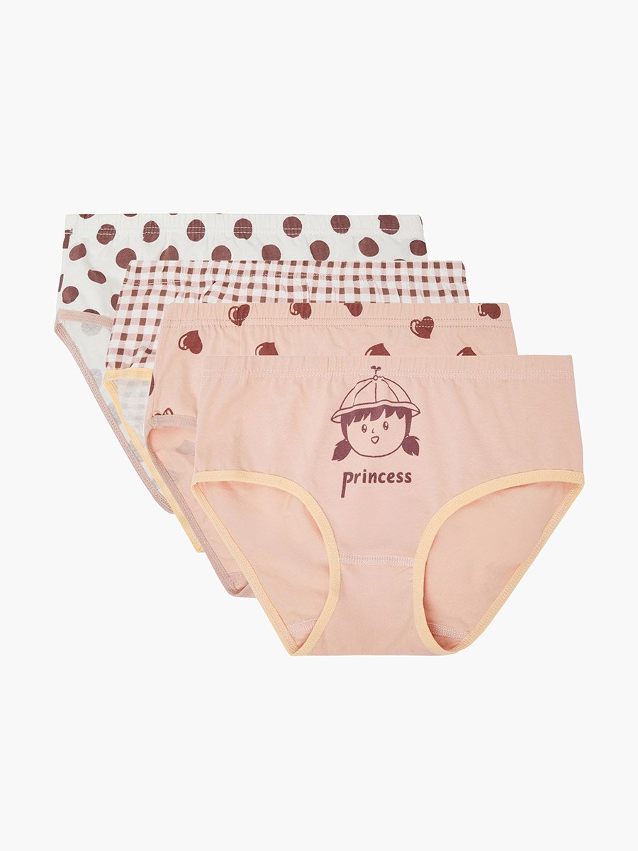 Pack of 4 - Printed Cotton Briefs