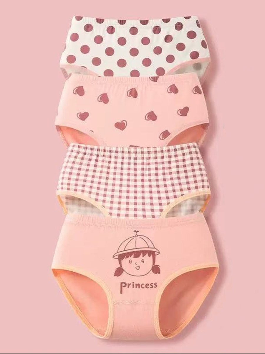 Pack of 4 - Printed Cotton Briefs