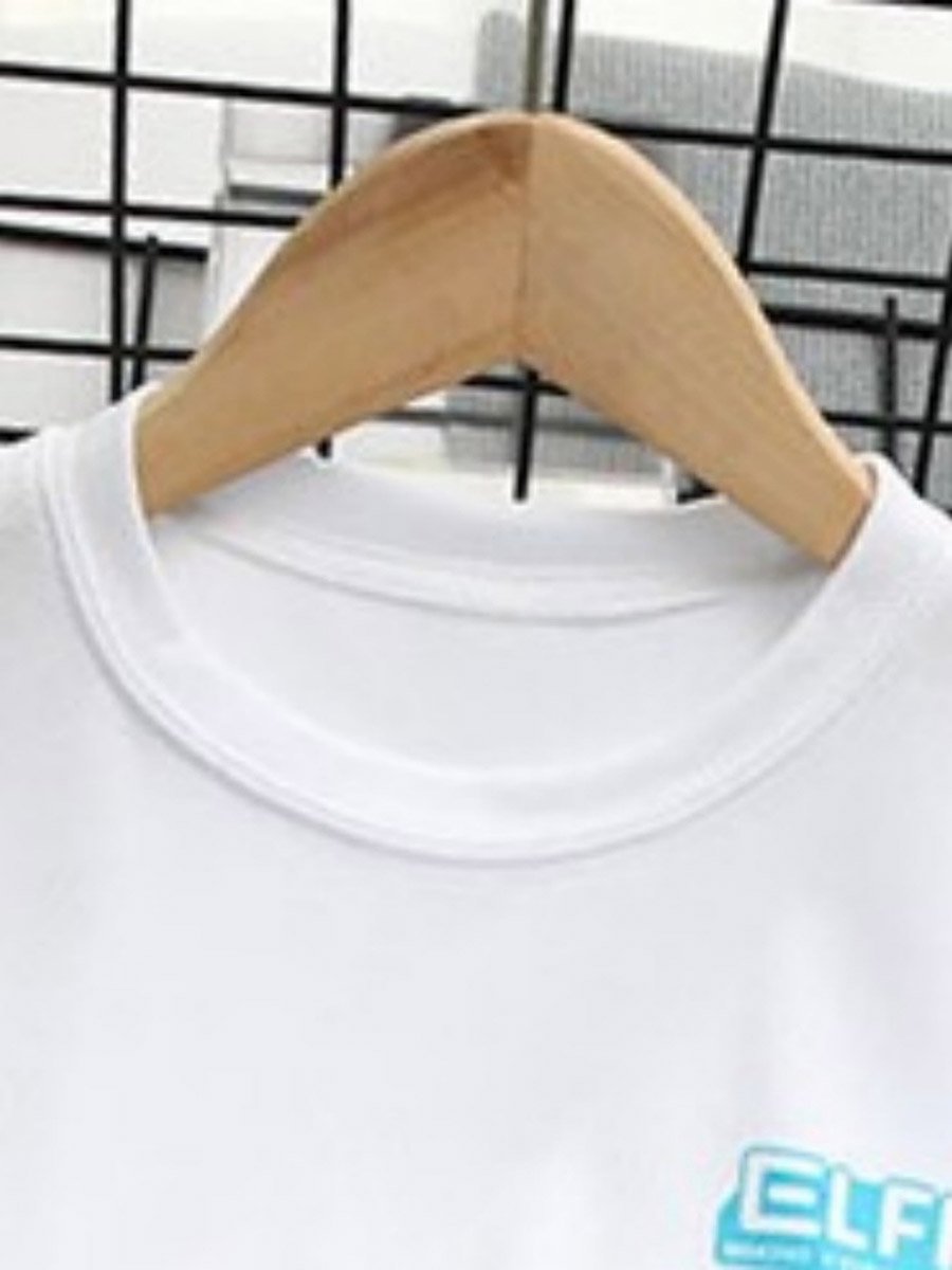Boys Printed Round Neck T-Shirt and Shorts Set