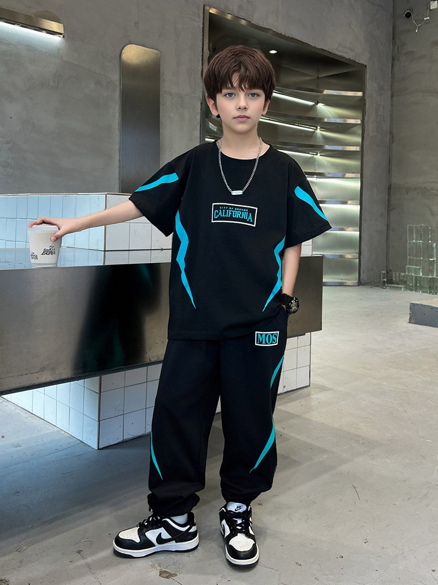 Boys Back Graphic Print T-Shirt and Joggers Set
