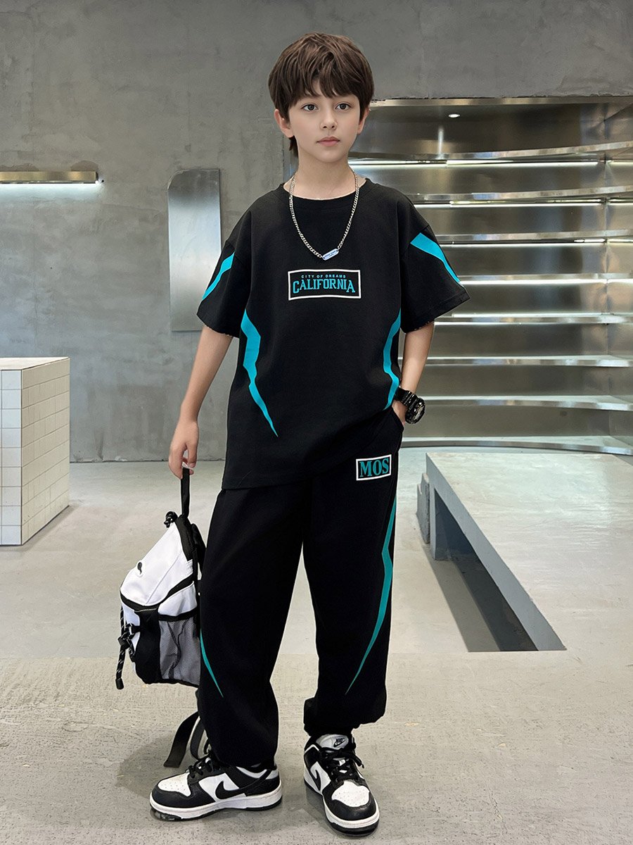 Boys Back Graphic Print T-Shirt and Joggers Set