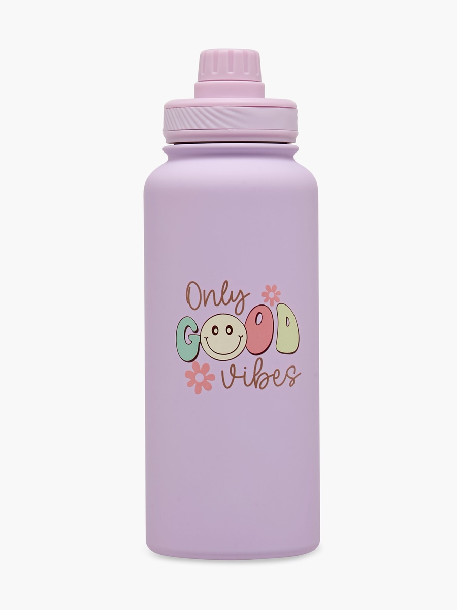Only Good Vibes Print Double Wall Water Bottle - 1 L