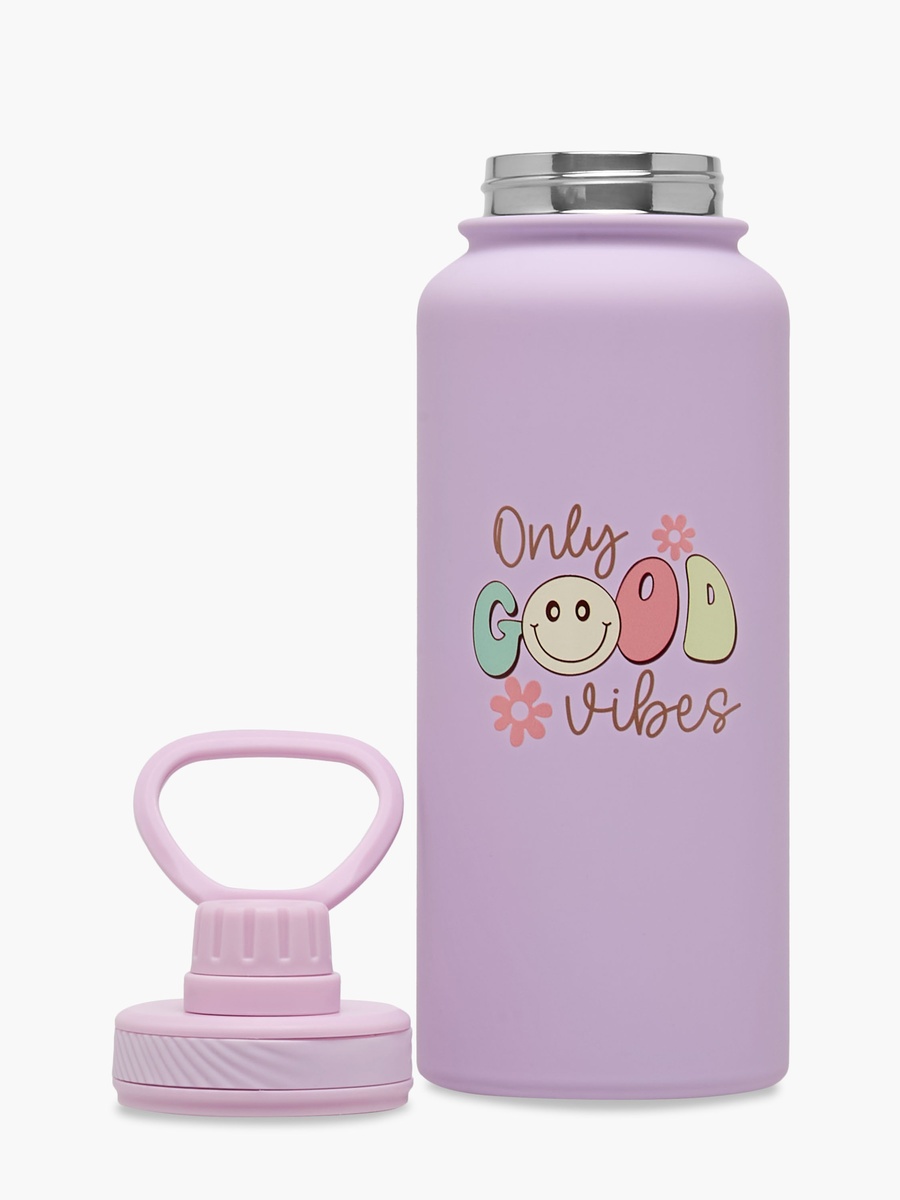 Only Good Vibes Print Double Wall Water Bottle - 1 L