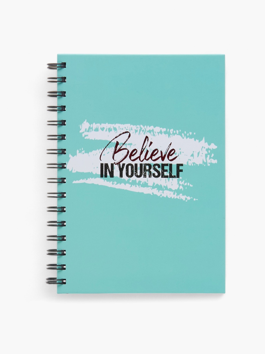 Slogan Print A5 Notebook with Spiral Binding - 80 Pages