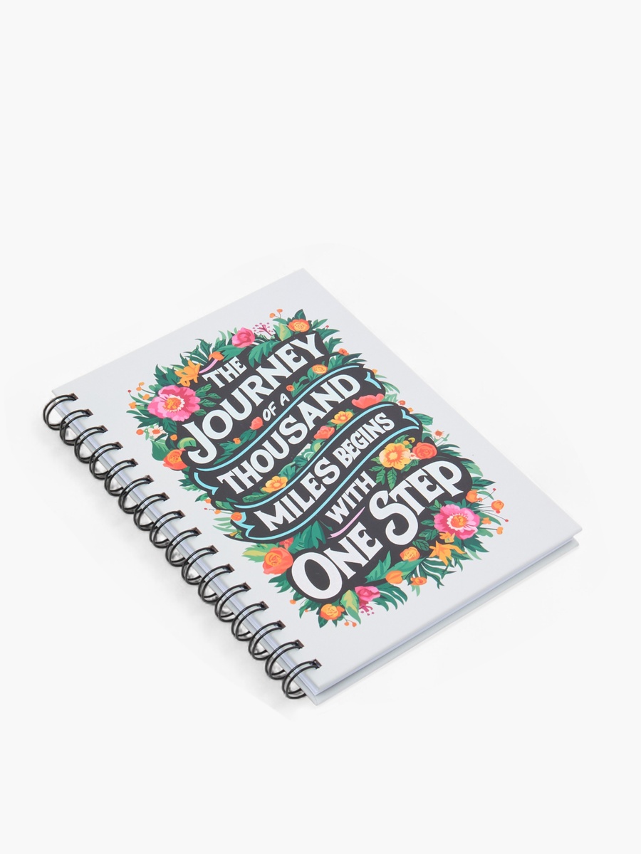 Slogan Print A5 Notebook with Spiral Binding - 80 Pages