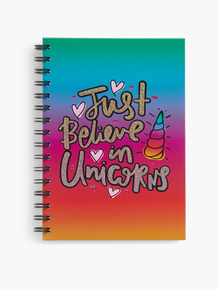 Unicorn Slogan Print A5 Notebook with Spiral Binding - 80 Pages