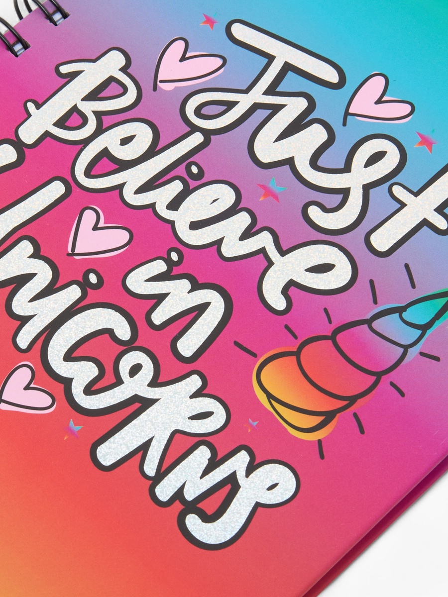 Unicorn Slogan Print A5 Notebook with Spiral Binding - 80 Pages