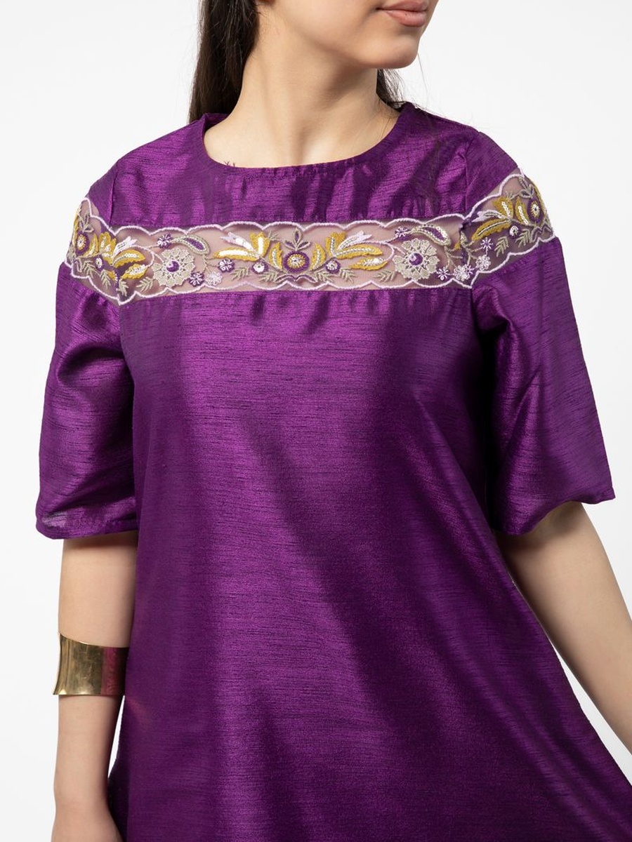 Dress with Embroidery and Sequin Detail