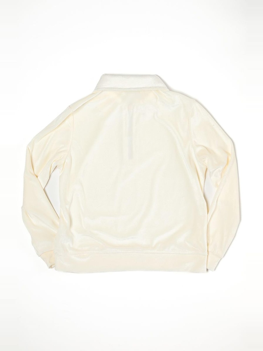 Velvet Sweatshirt with Front Zipper