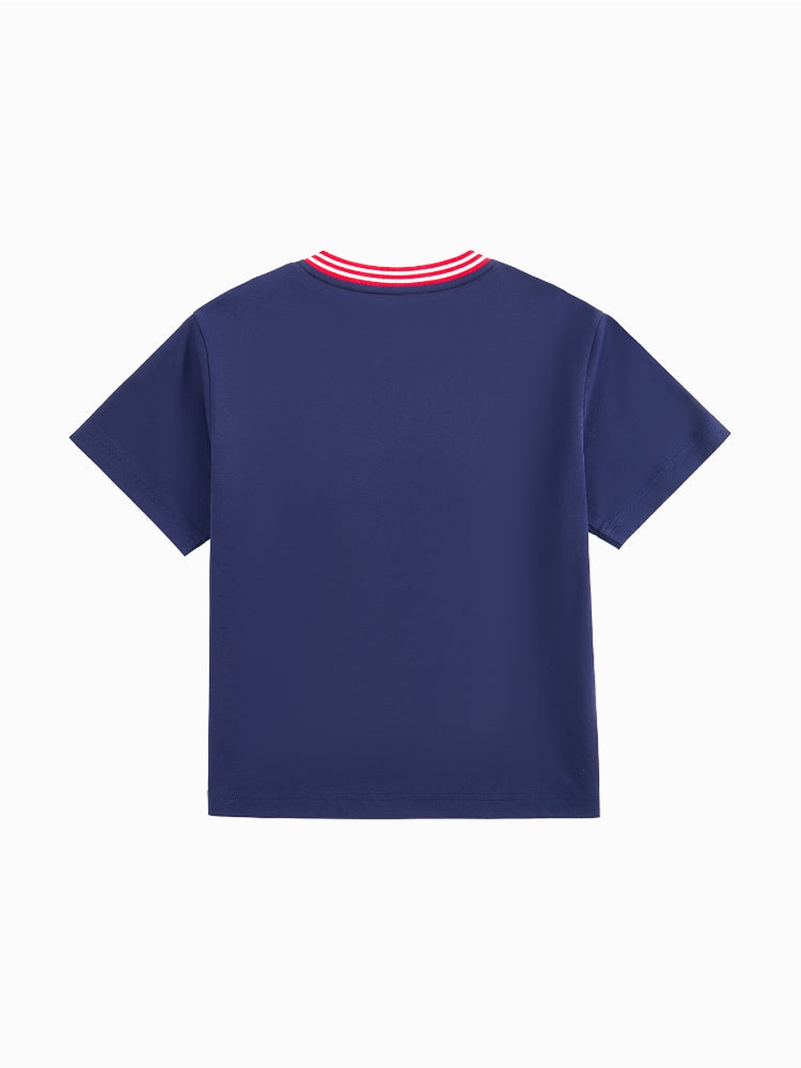 Short Sleeve V-Neck T-Shirt with Front Print