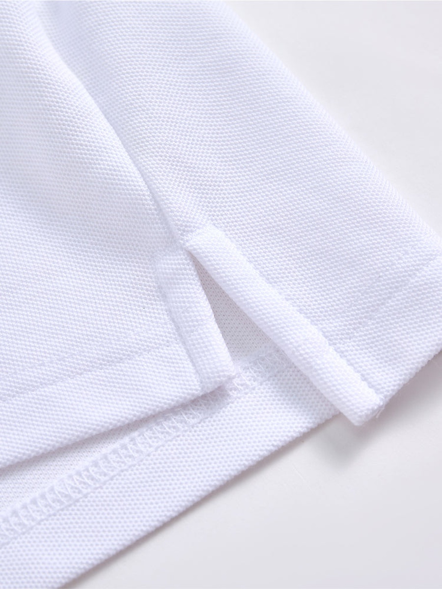 Long Sleeve Polo T-Shirt with Contrast Color Line