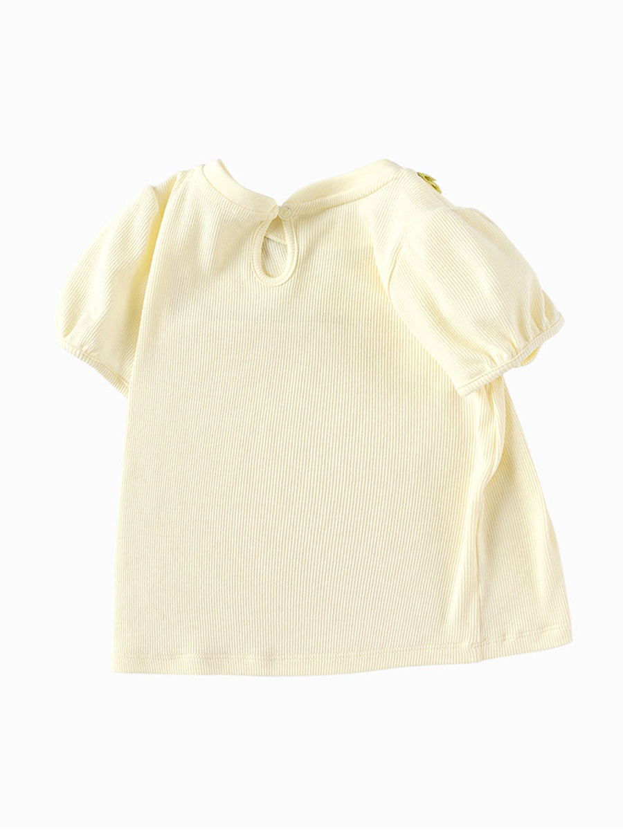 Lace Detail Puff Sleeve T-Shirt