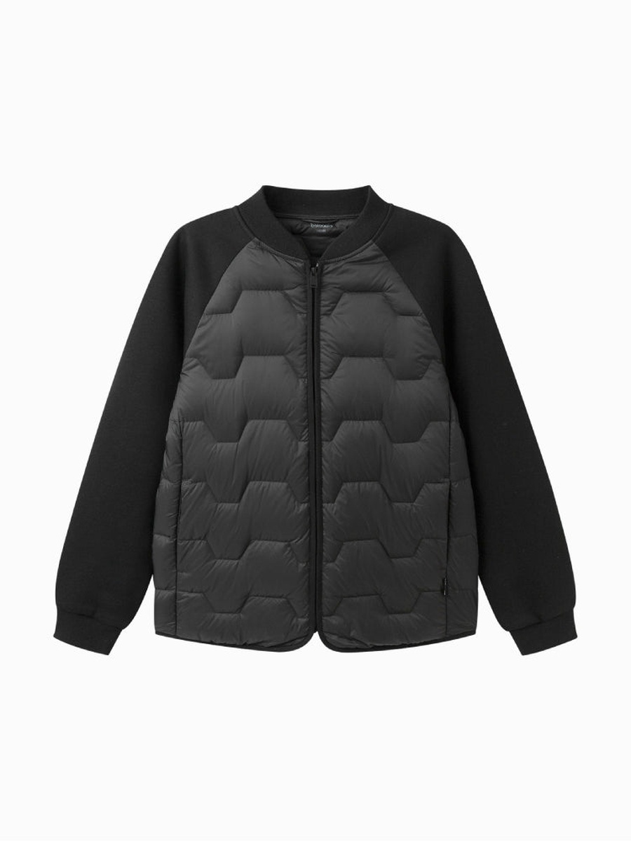 Quilted Bomber Jacket with Front Zipper