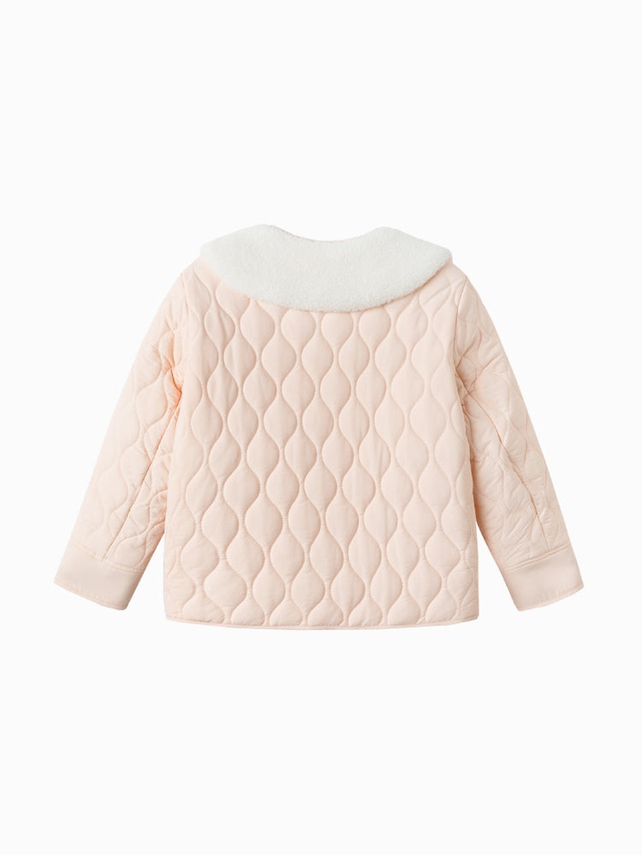 Quilted Jacket with Faux Shearling Collar