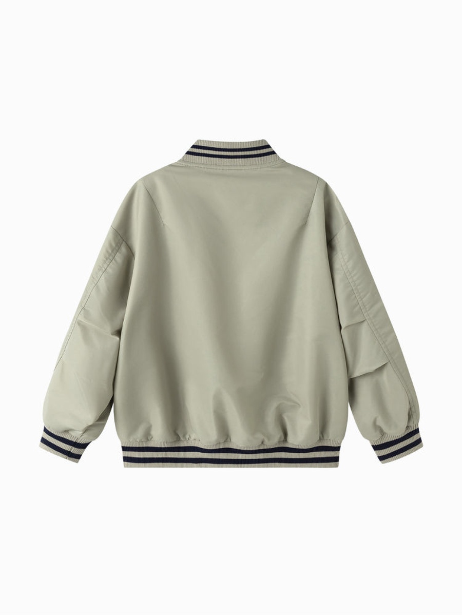 Varsity Zip-Up Jacket with Embroidery Patch