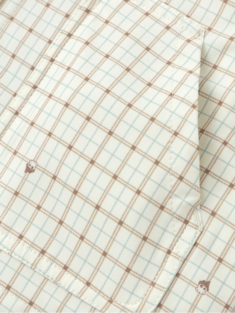 Plaid Zip-Up Jacket with Corduroy