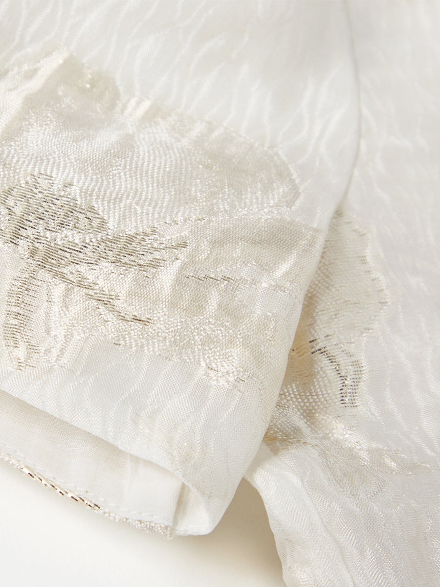 Dress with Metallic Thread Pattern