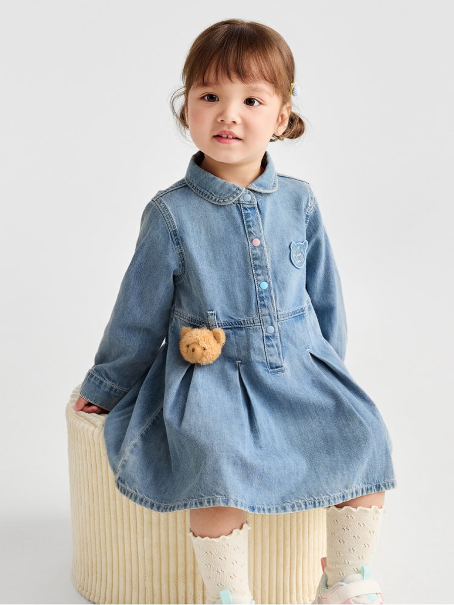 Denim Shirt Dress with Print