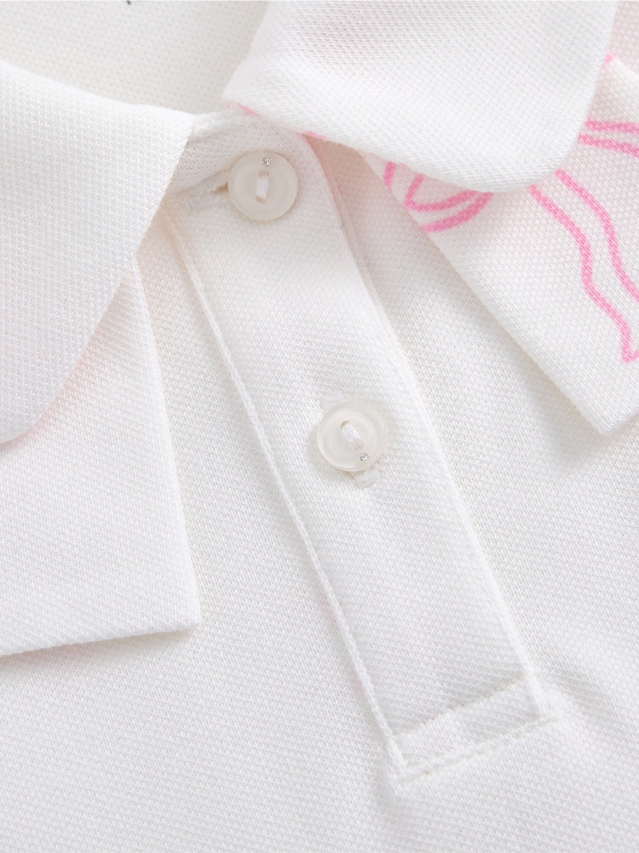 Bow Printed Short Sleeve Dress
